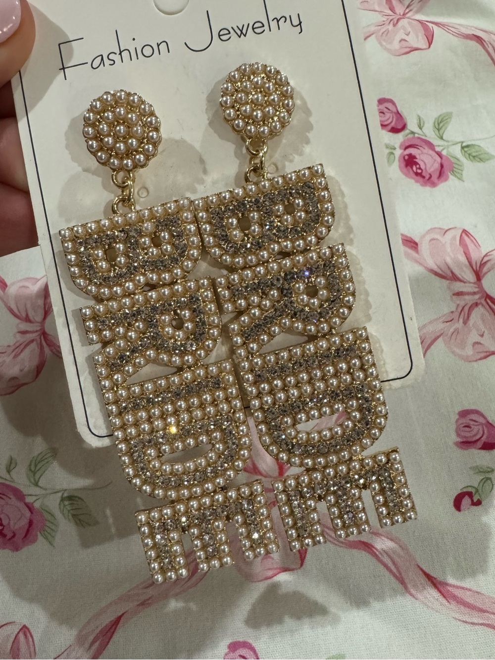 NWT - BRIDE Rhinestone Statement Drop Earrings
